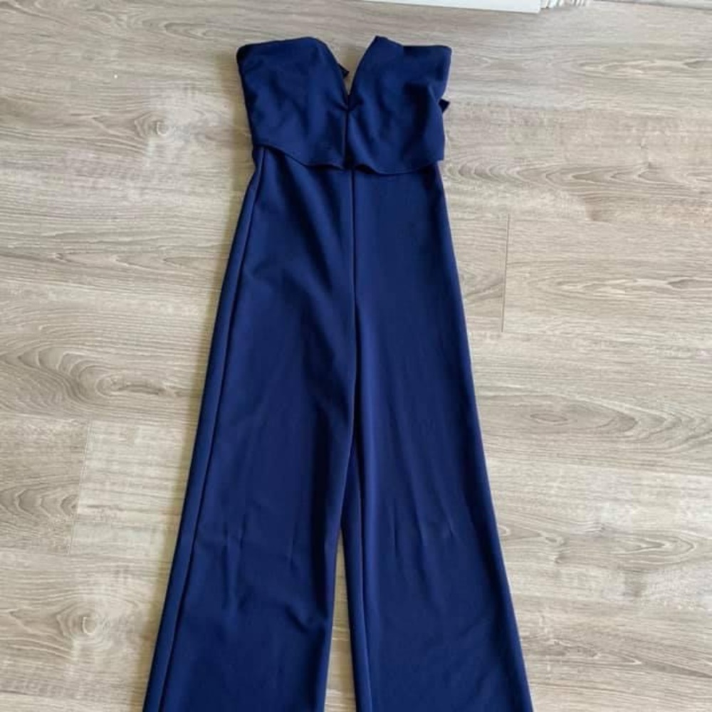 Navy Strapless Jumpsuit
